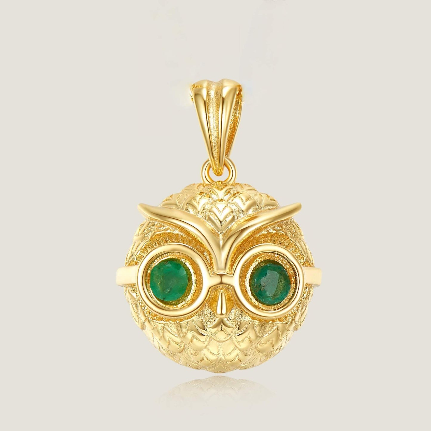 Gold Plated Owl Emerald -SheWay Jewelry