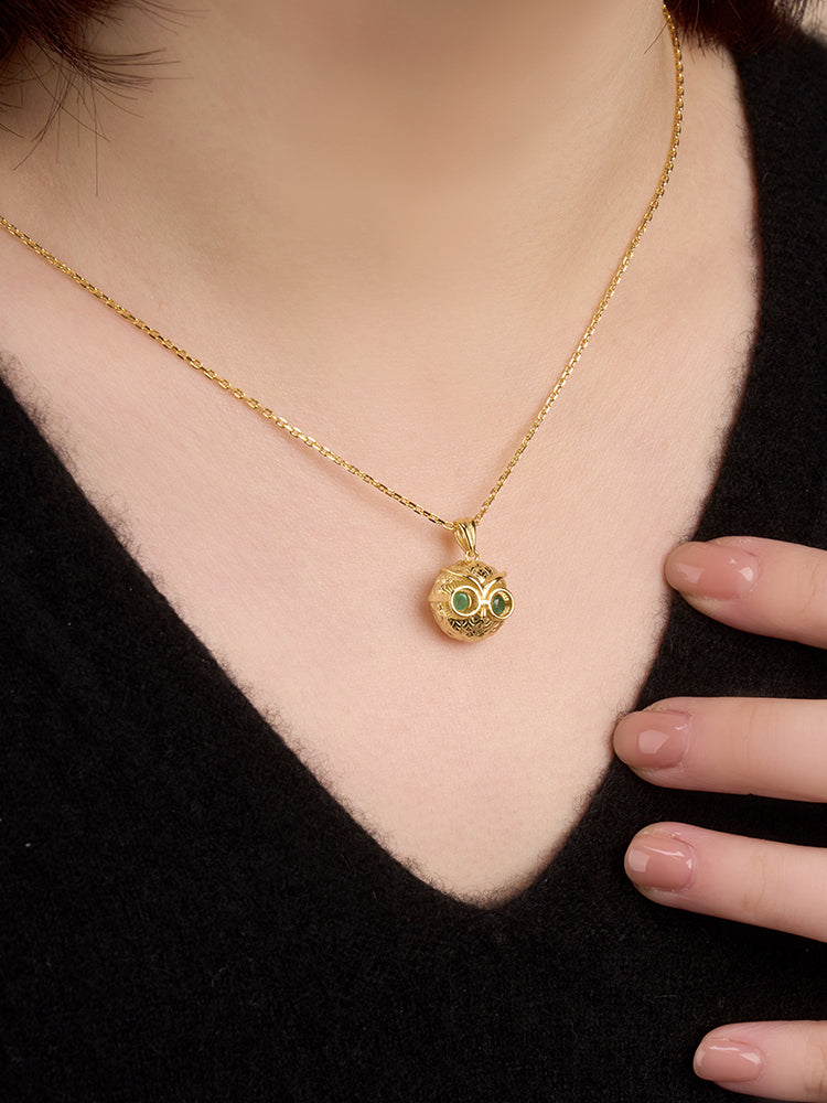 Owl Emerald Necklace