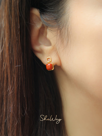 Festive Red Earrings