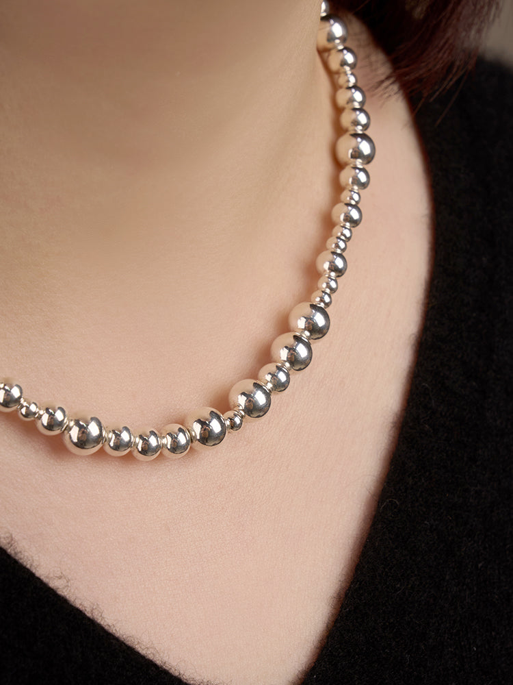 Silver Beads Choker