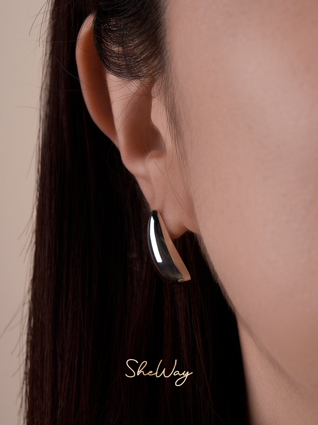 Silver Water-drop Stud Earrings