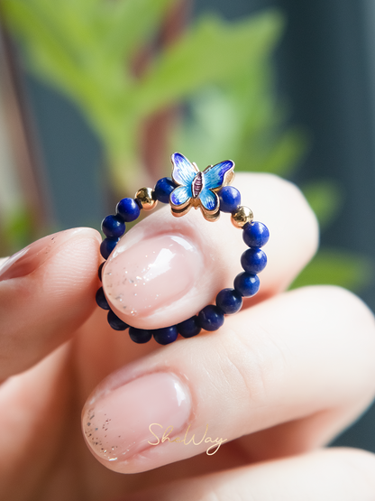 Lapis Lazuli Butterfly Ring