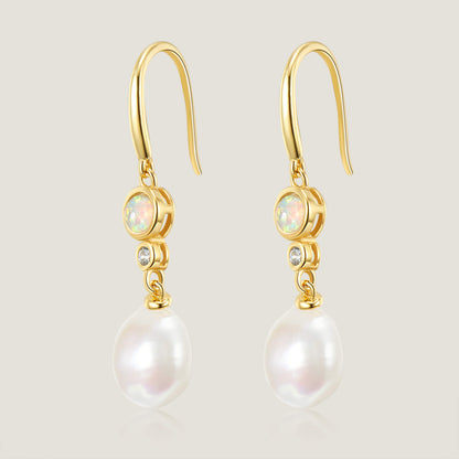 Opal Pearl Drop Earrings-SheWay Jewelry