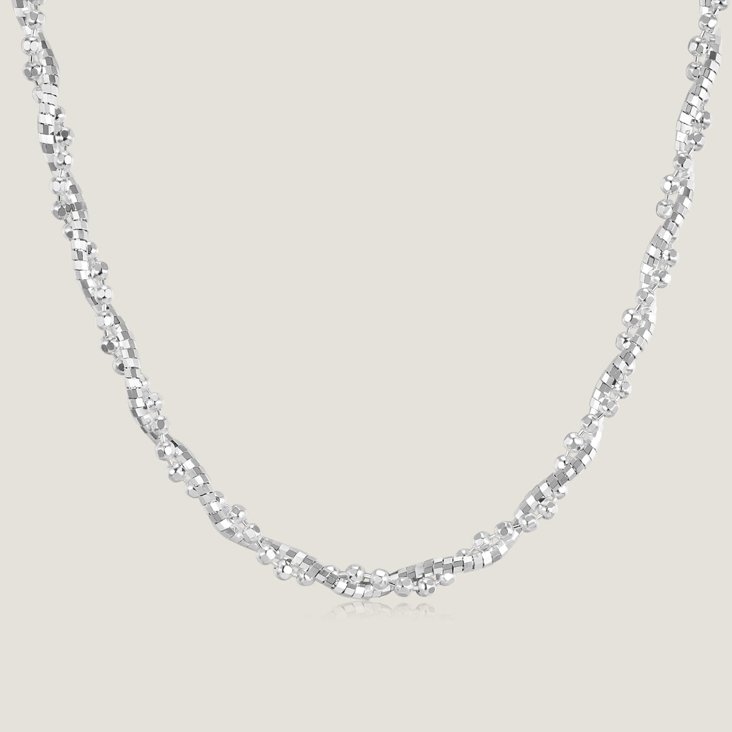 Entwined weave Silver Necklace-SheWay Jewelry