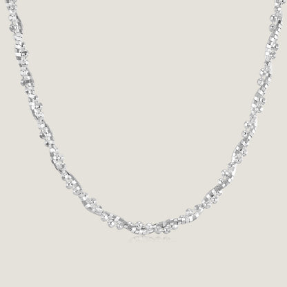 Entwined weave Silver Necklace-SheWay Jewelry