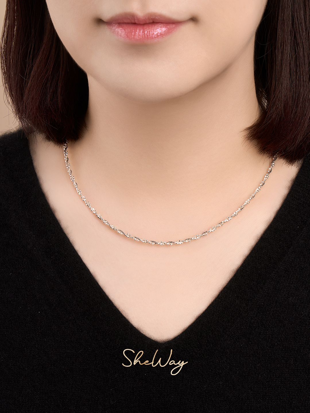 Silver Garland Braided Necklace