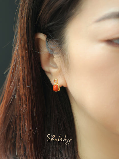 Festive Red Earrings