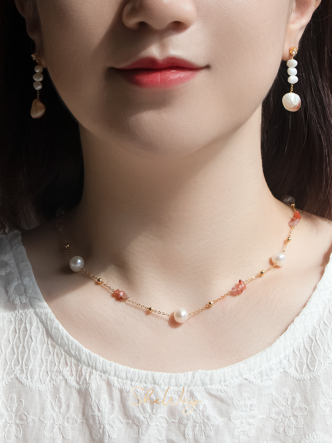 South Red Pearl Necklace