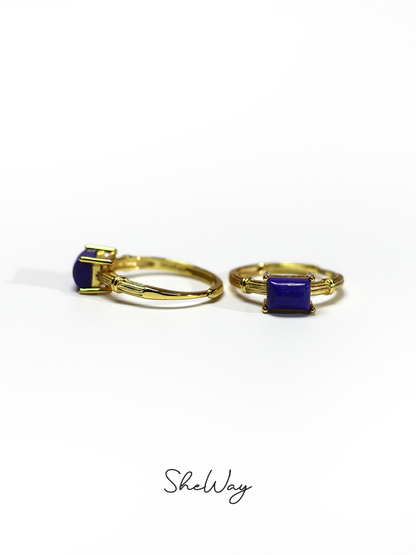 Lapis Lazuli Bamboo Ring