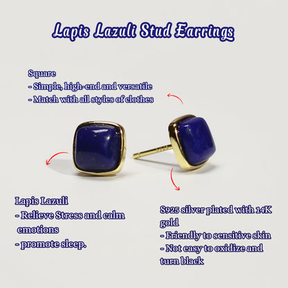 Lapis Lazuli Stud Earrings