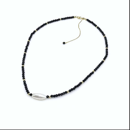 Black Crystal Baroque Pearl Necklace