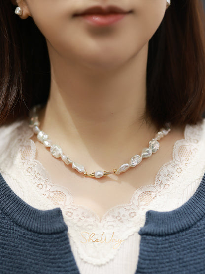 Scroll Baroque Pearl Necklace