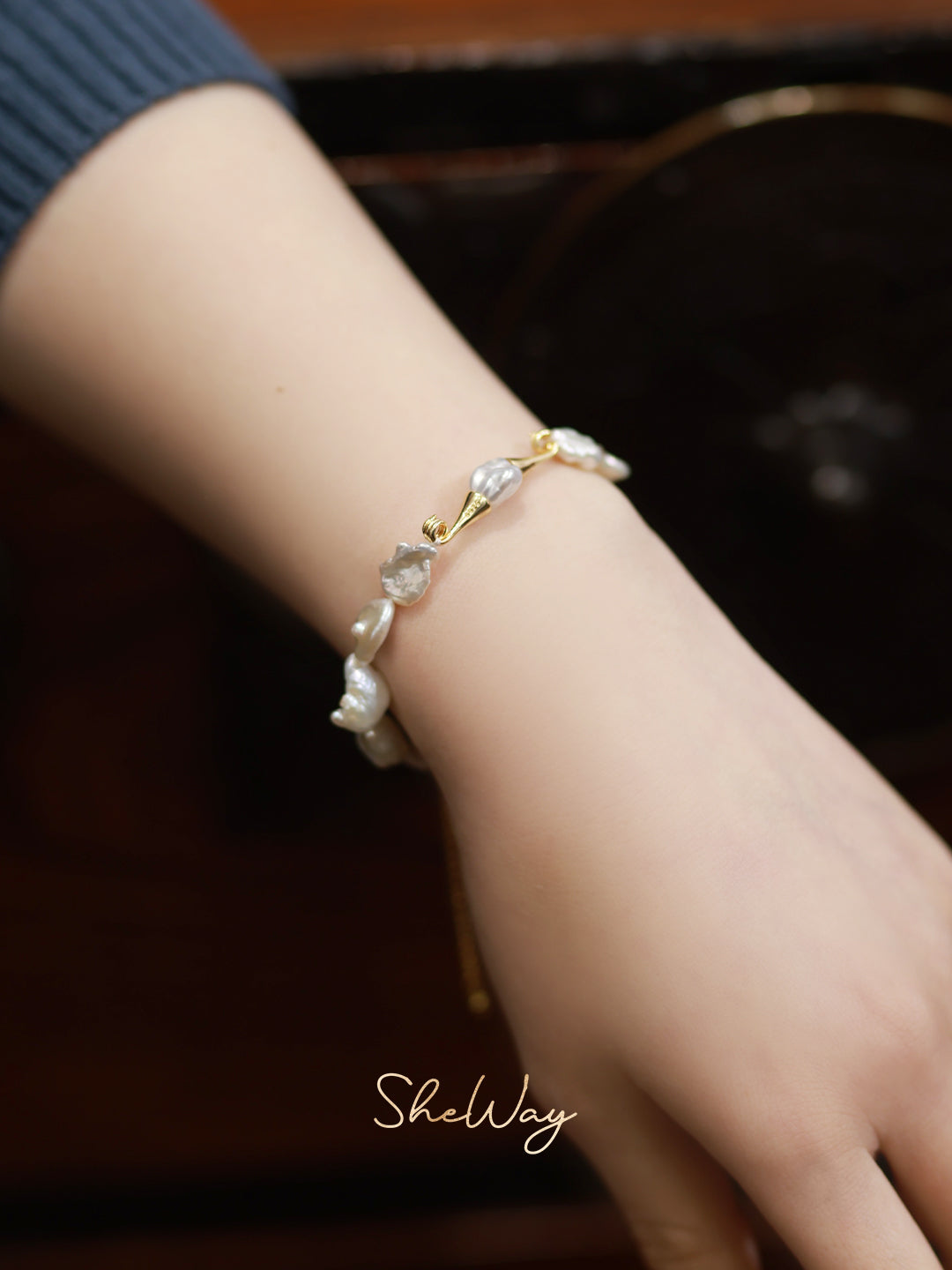 Scroll Baroque Pearl Bracelet