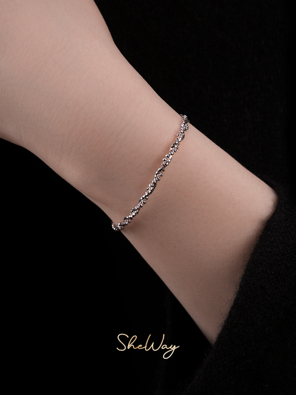 Silver Garland Braided Bracelet