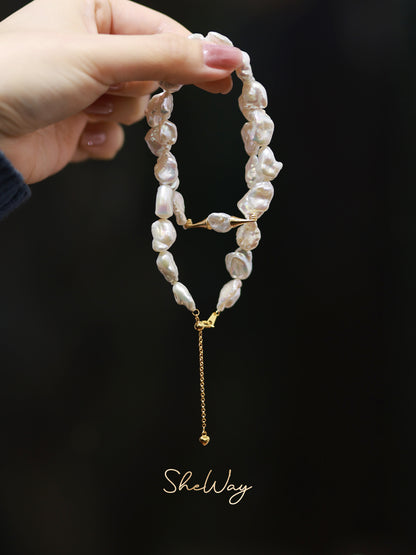 Scroll Baroque Pearl Necklace