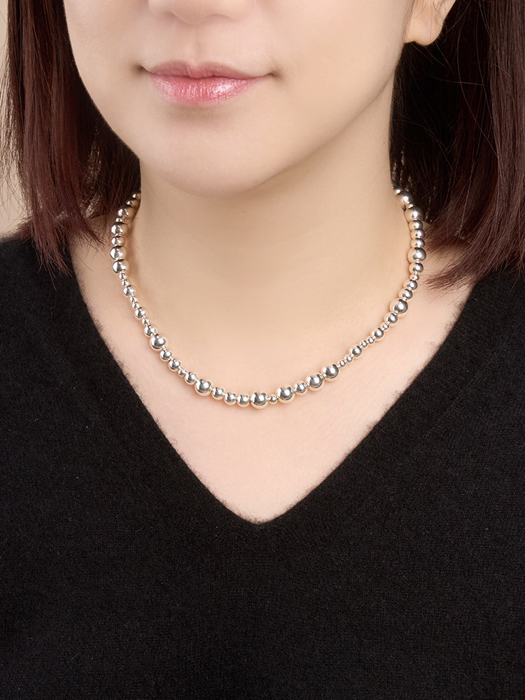 Silver Beads Choker