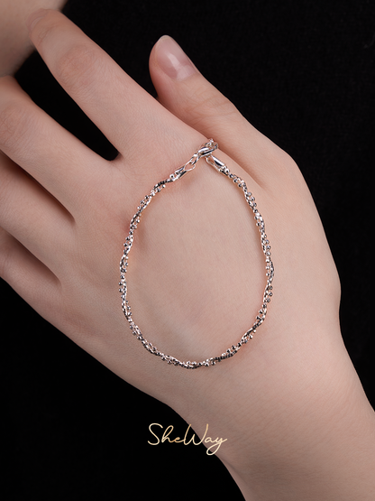 Silver Garland Braided Bracelet