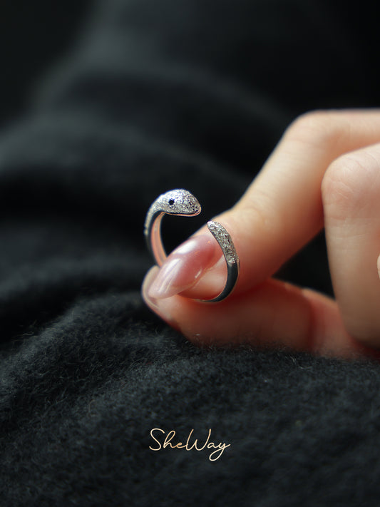 Lucky Silver Snake Ring