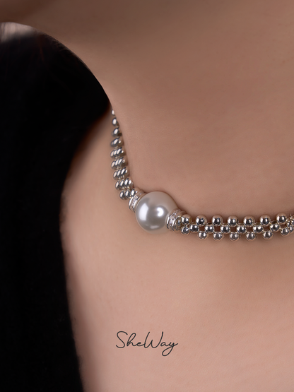 Lace Braided Pearl Choker