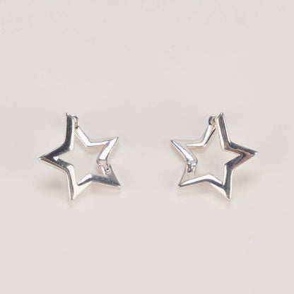 Star Hoop Earrings-SheWay Jewelry