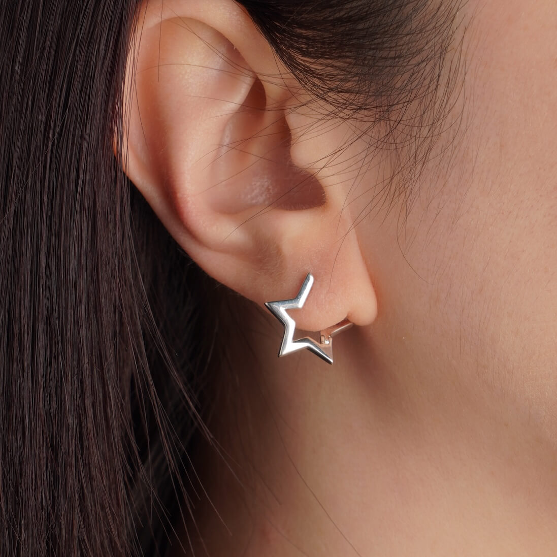 Star Hoop Earrings-SheWay Jewelry