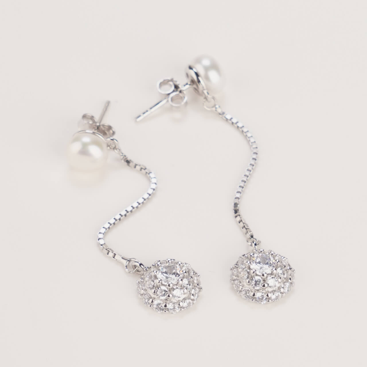 Pearl & Diamond Drop Earrings-SheWay Jewelry