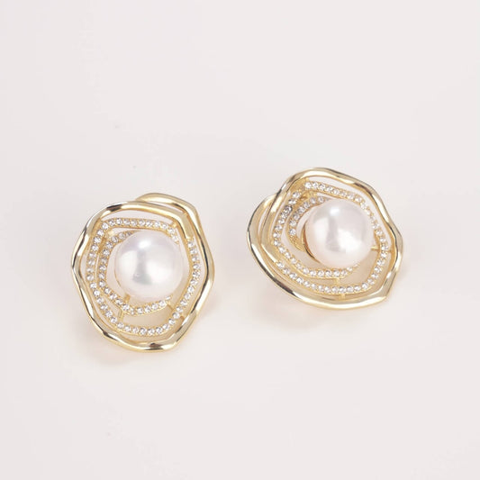Camellia Freshwater Pearl Earrings-SheWay Jewelry
